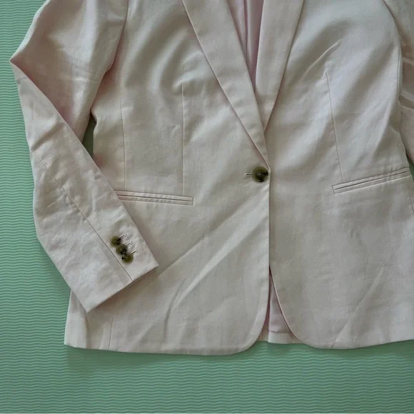 J. Crew Blush Pink Linen Blend Blazer NWT - Picture 3 of 9